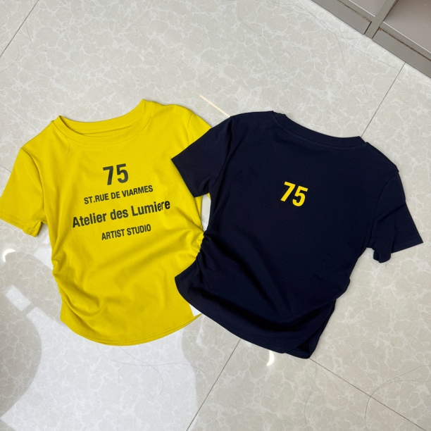 15010新款时尚侧边松紧短袖T恤