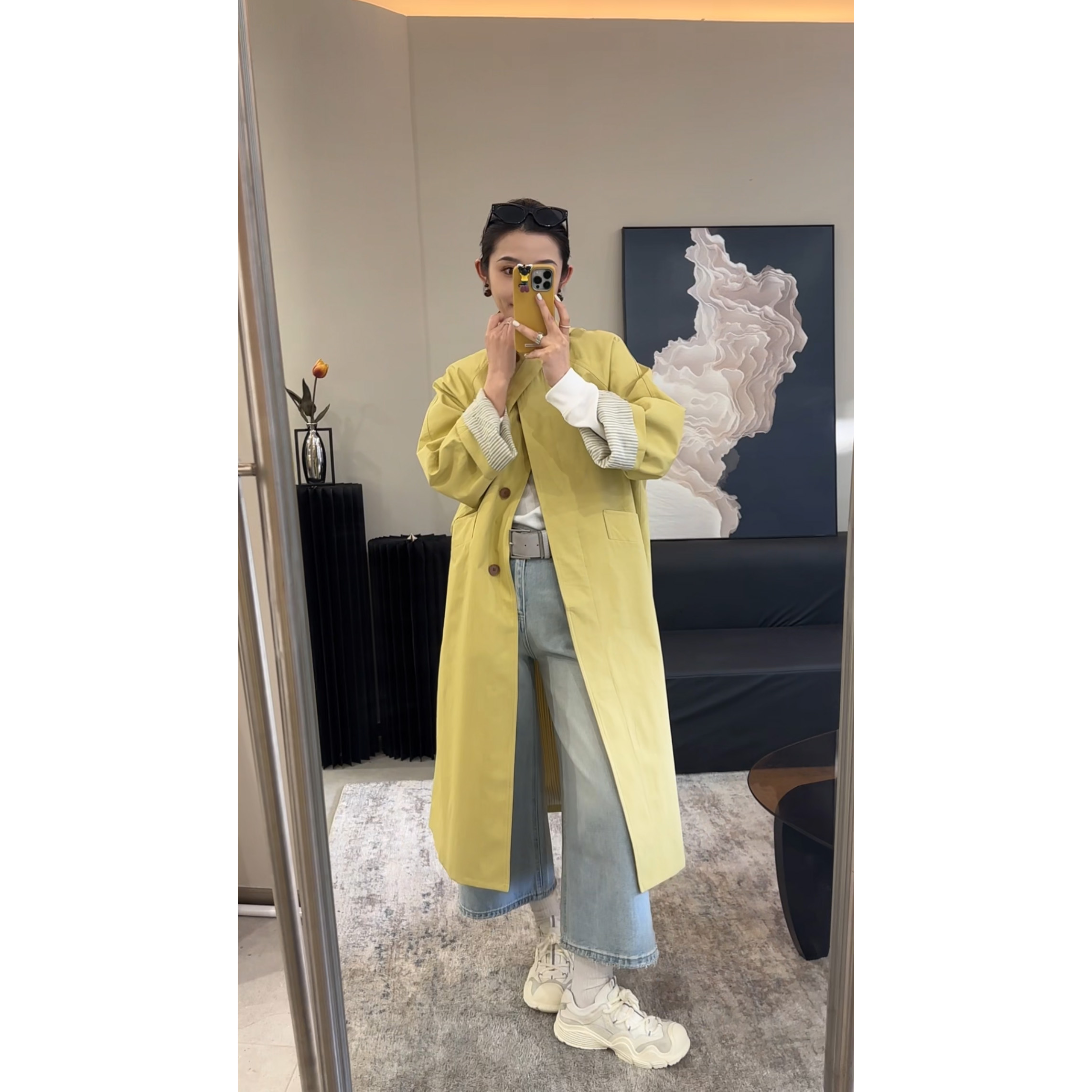 YM 2025新款早春秋小个子高级感超好看韩系中长款风衣外套女