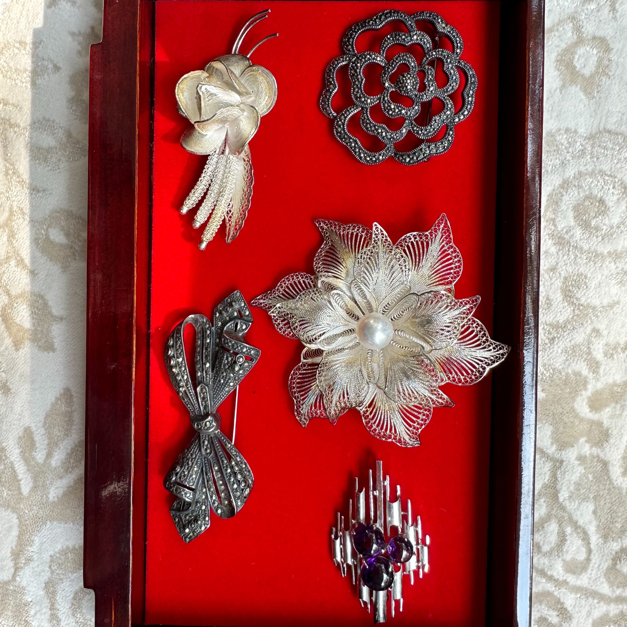 铜合金仿水晶胸针 铜合金仿水晶胸针中古Vintage首饰300-990