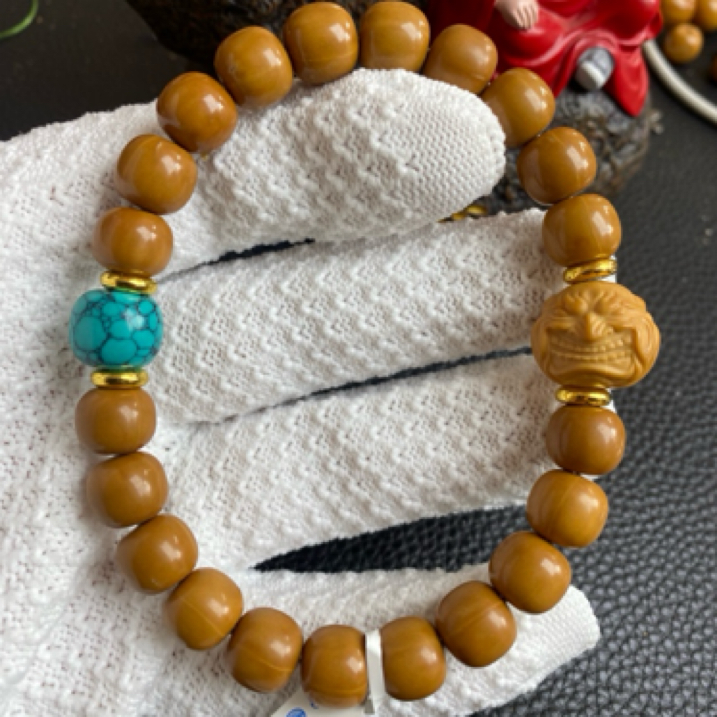 猴头雕刻老型珠反油油点手串卡10带恶僧配饰 a400