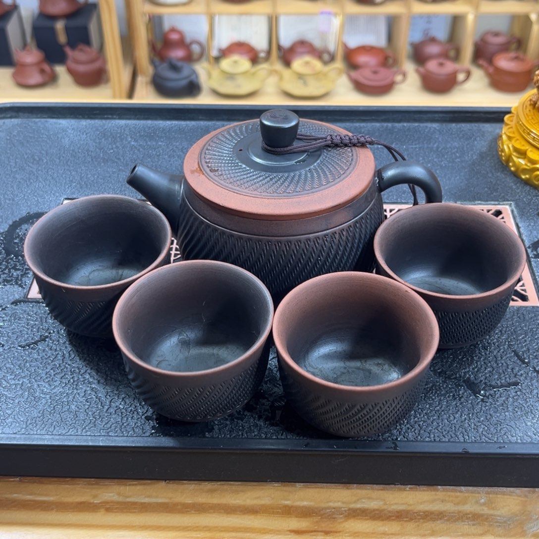 茶壶紫砂汉瓦（一壶四杯）