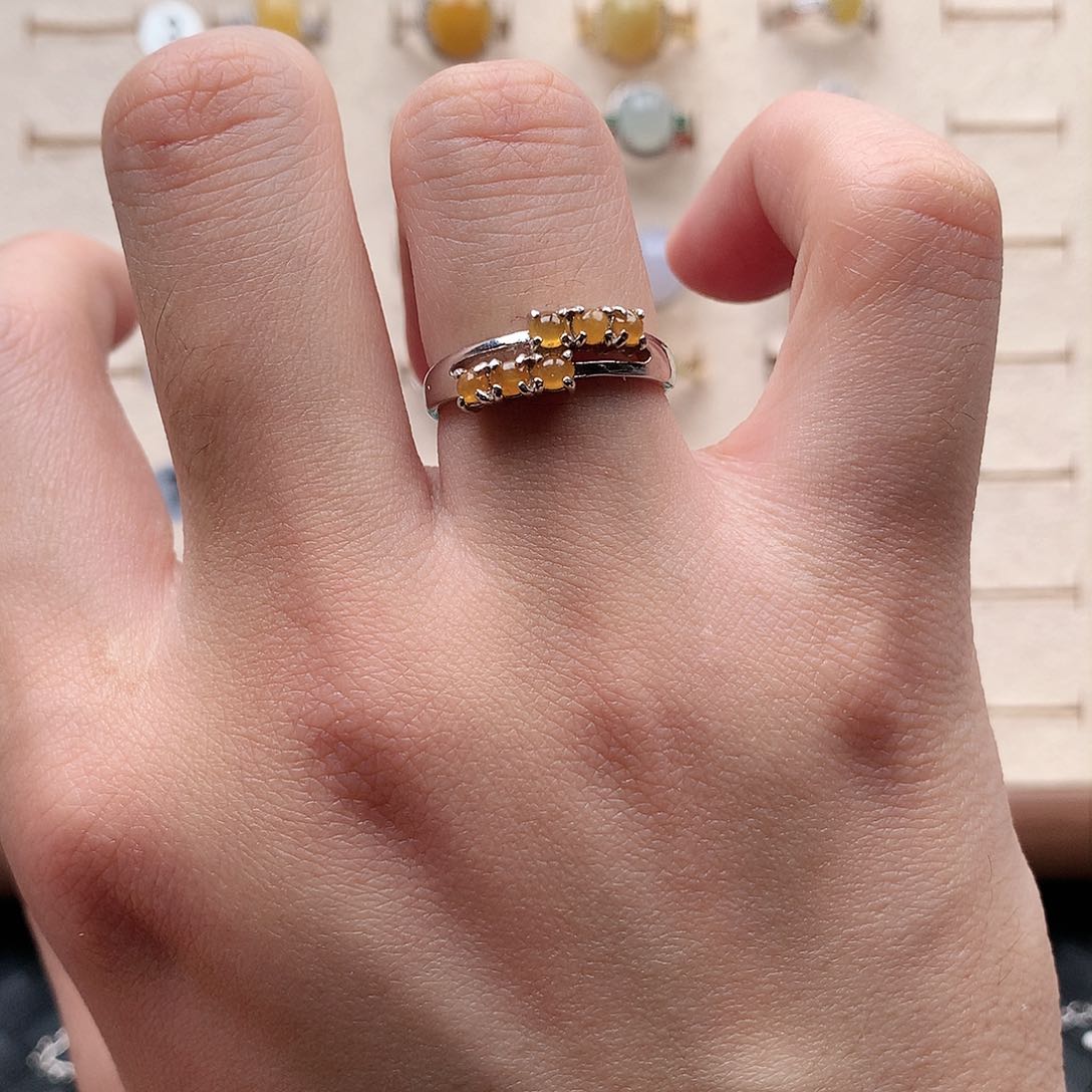 翡翠戒指银S925镶嵌0149