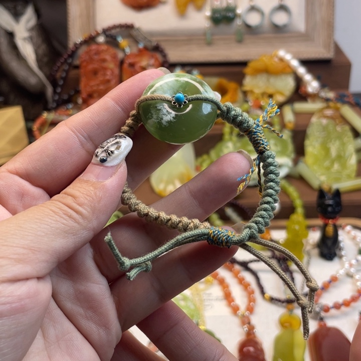 蛇纹石玉手链未镶嵌