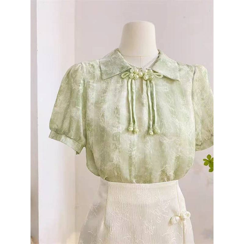68【上衣】短袖薄款夏季新中式衬衫