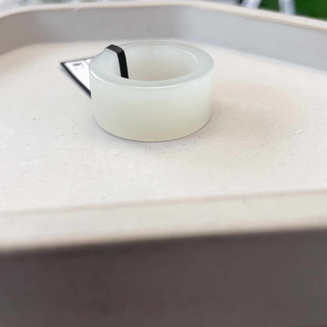 和田玉戒指未镶嵌L28 冰灰直切不退换17.7