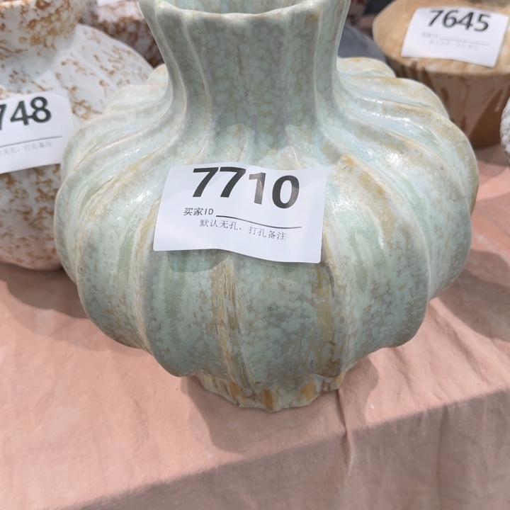 禾***子瓷片景德镇高温花器编码7710高28口8默认无孔