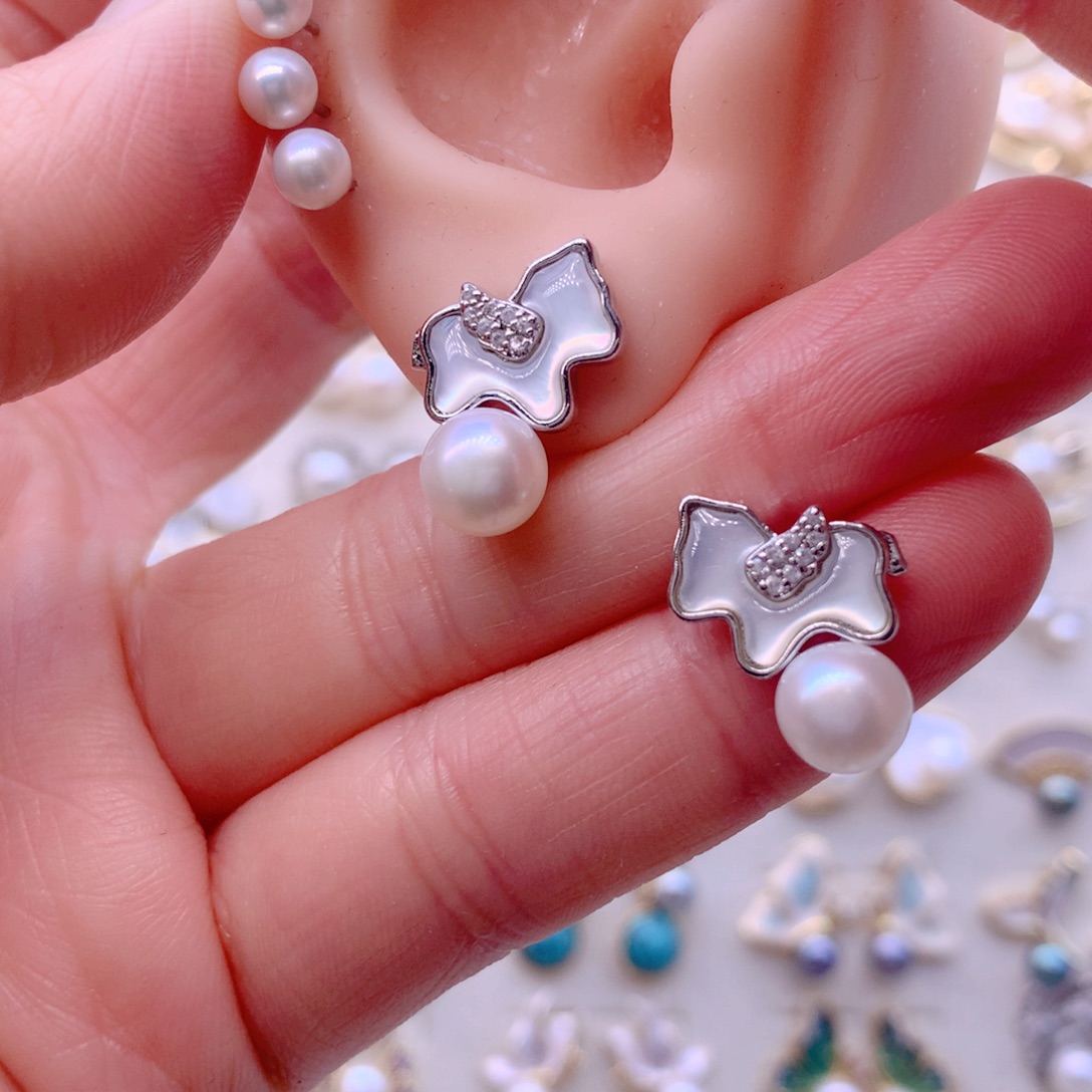 耳饰淡水珍珠合金