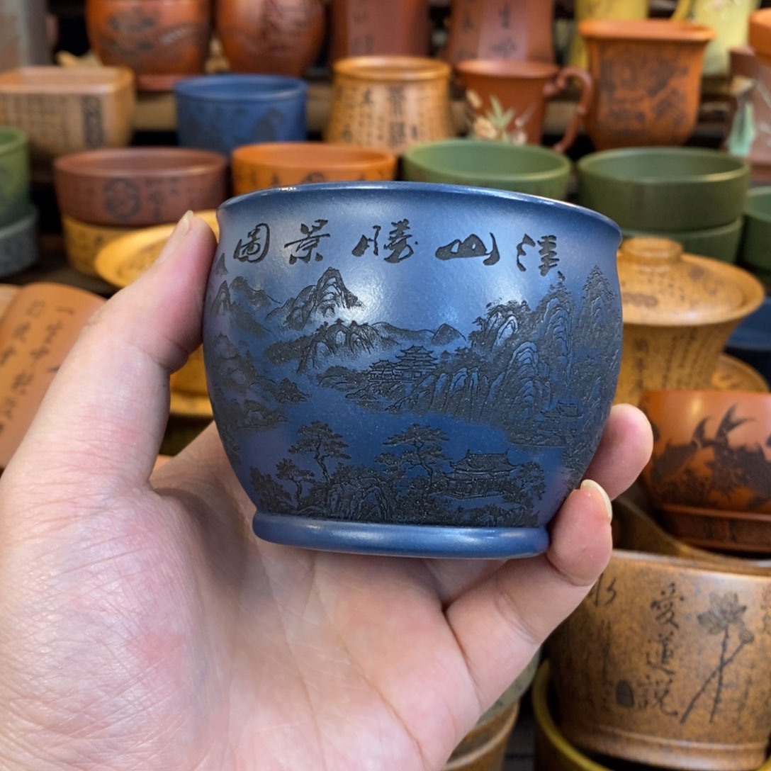 紫砂杯子宜兴全手工紫砂杯