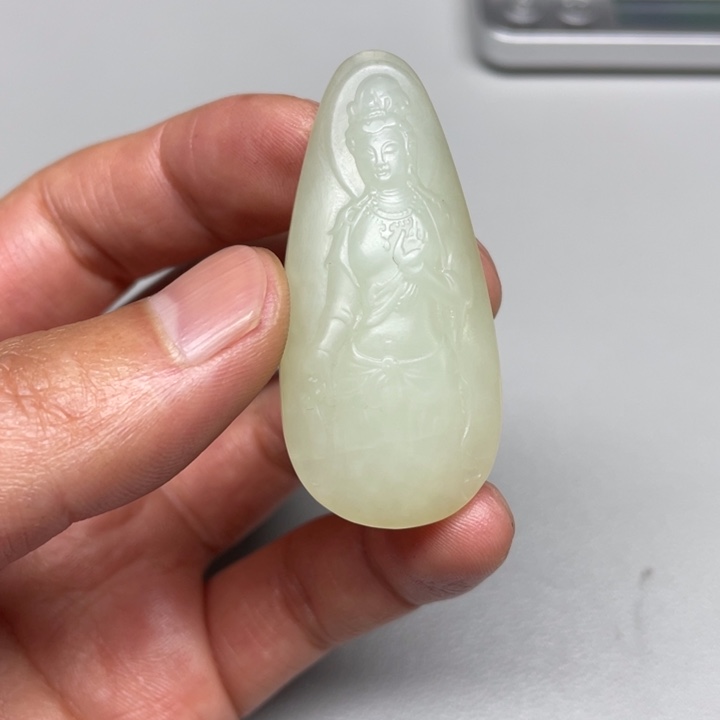 和田玉吊坠(不含链)未镶嵌青****练