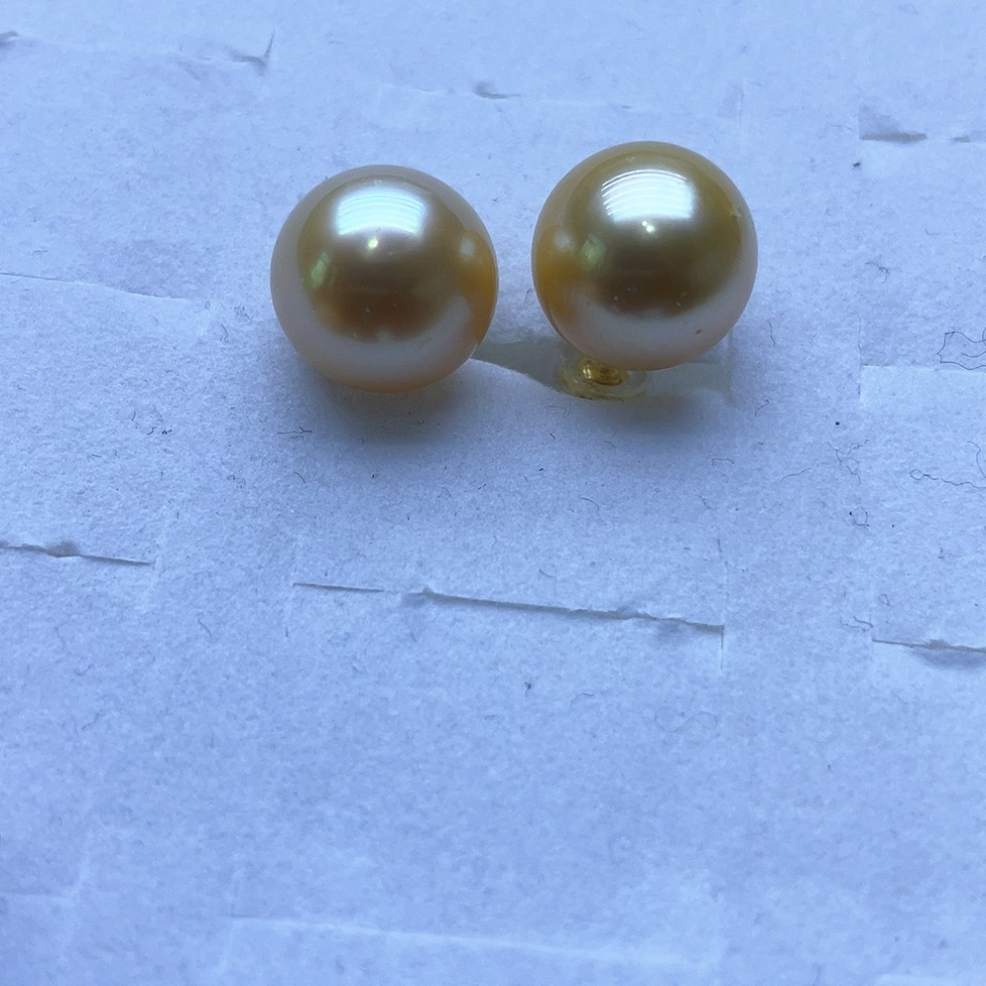 海水珍珠耳饰银S925镶嵌