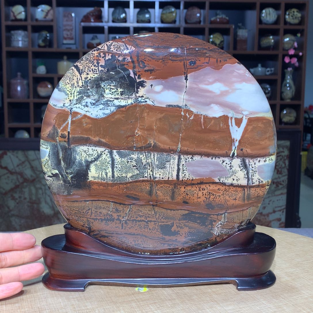 紫砂广西国画石，收藏观赏