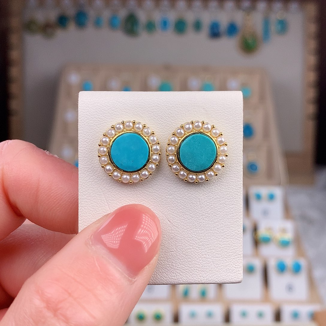 绿松石耳饰未镶嵌