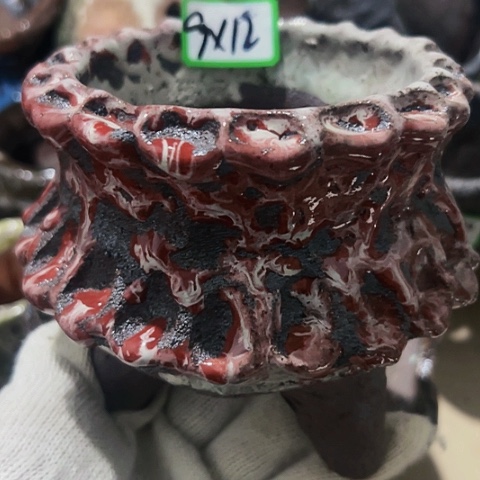 红陶粗陶花盆手工