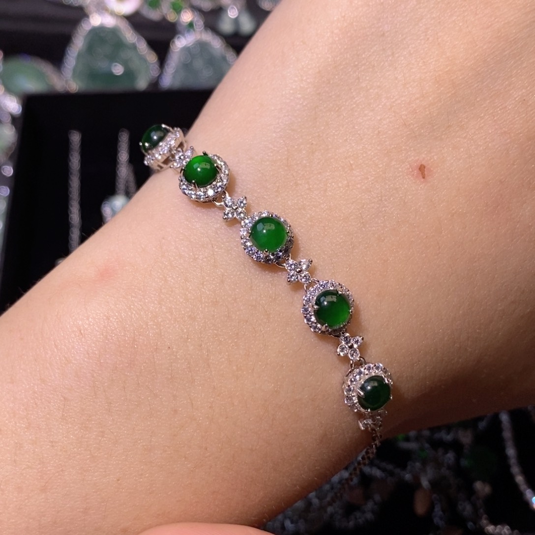 翡翠银S925镶嵌颈饰