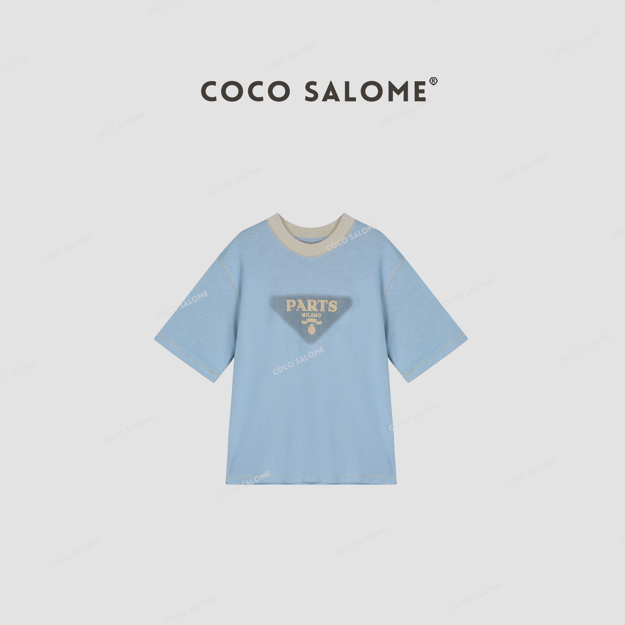 COCO SALOME⒁【夏日限定】早春3D压模气泡印花休闲短袖1029
