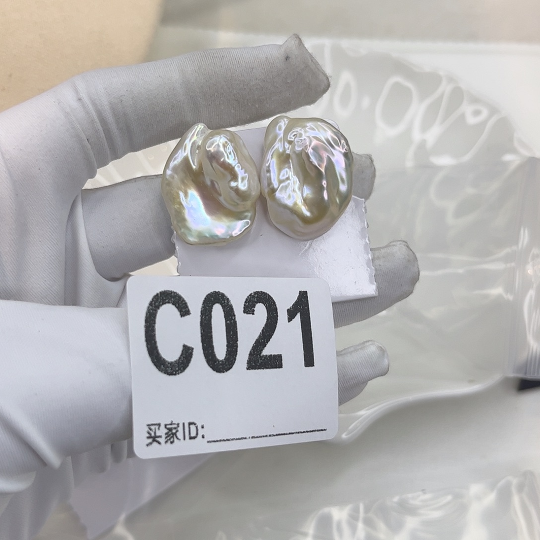 淡水珍珠耳饰银S925镶嵌