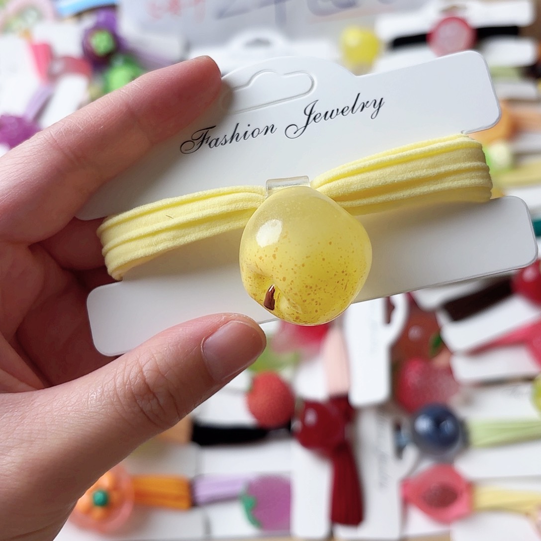 布艺非金属夜光梨发饰