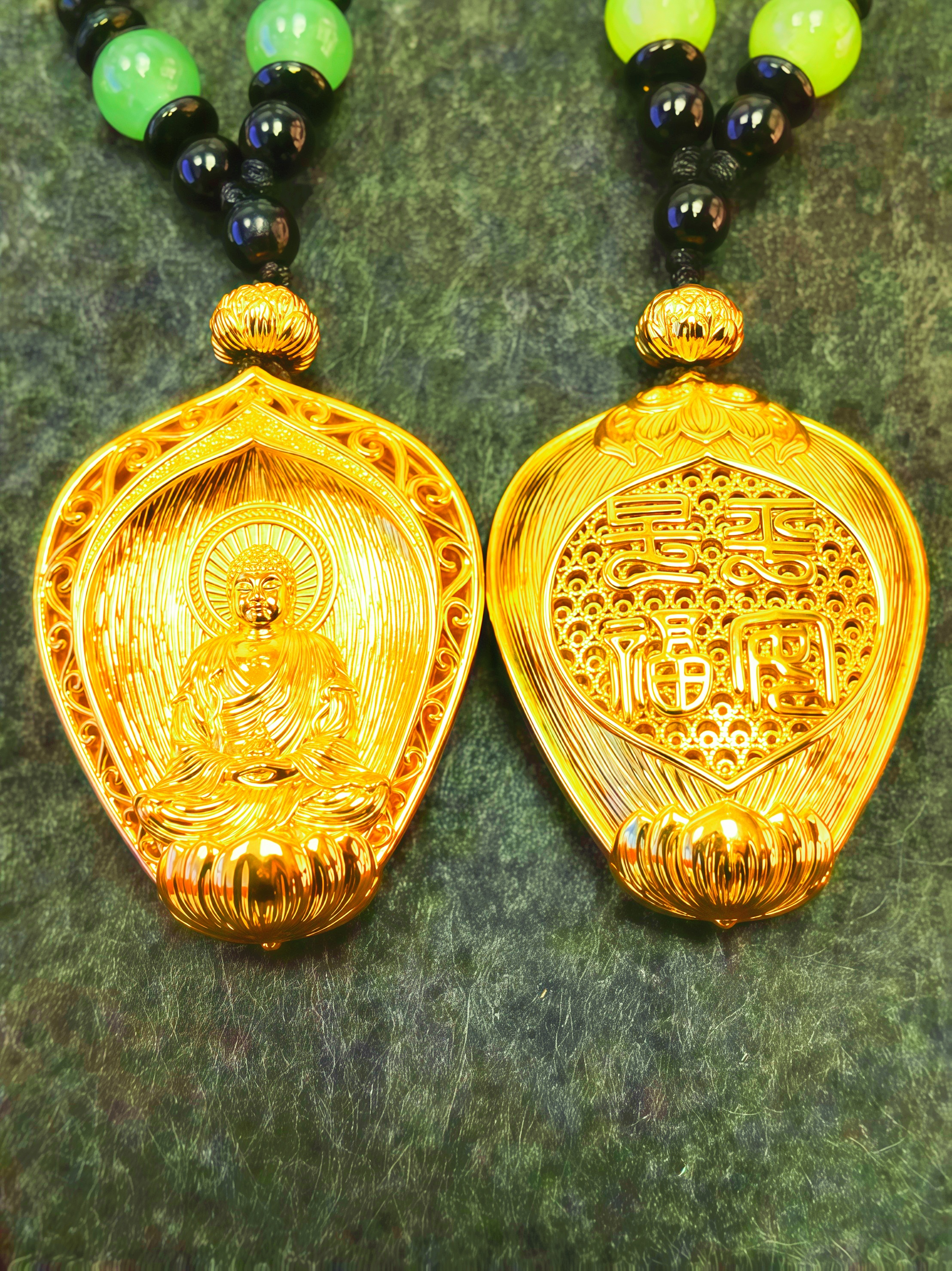 铜合金吊坠 羊相、猴相守护神之大日如来编绳吊坠