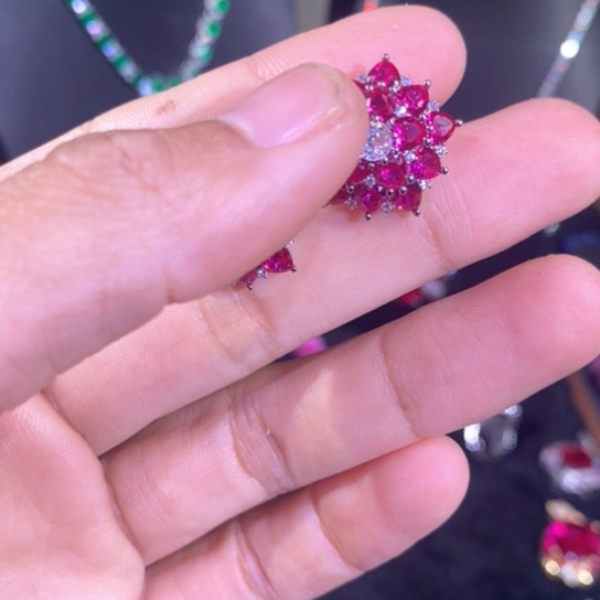 *****戒指银S925镶嵌红宝石