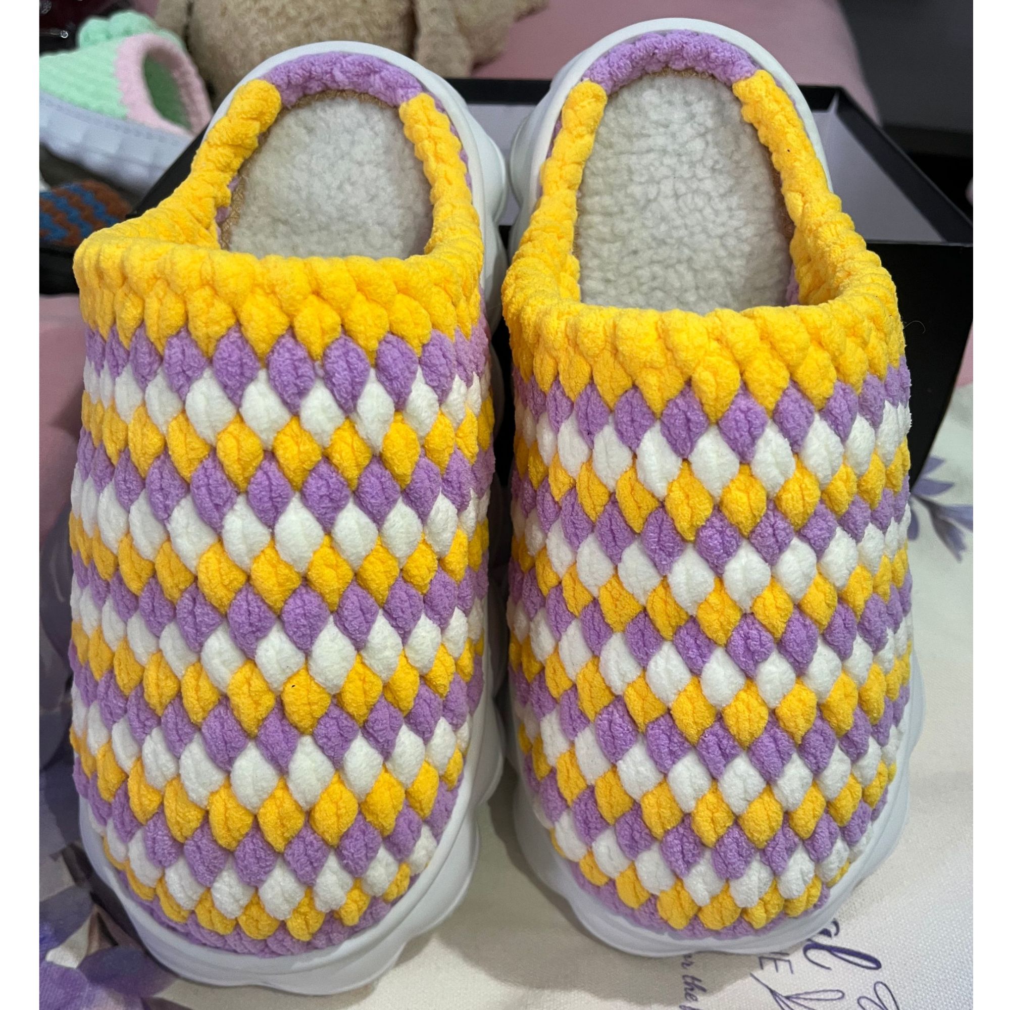 手工毛拖鞋编织冰条线秋冬室内家居保暖防滑男女款