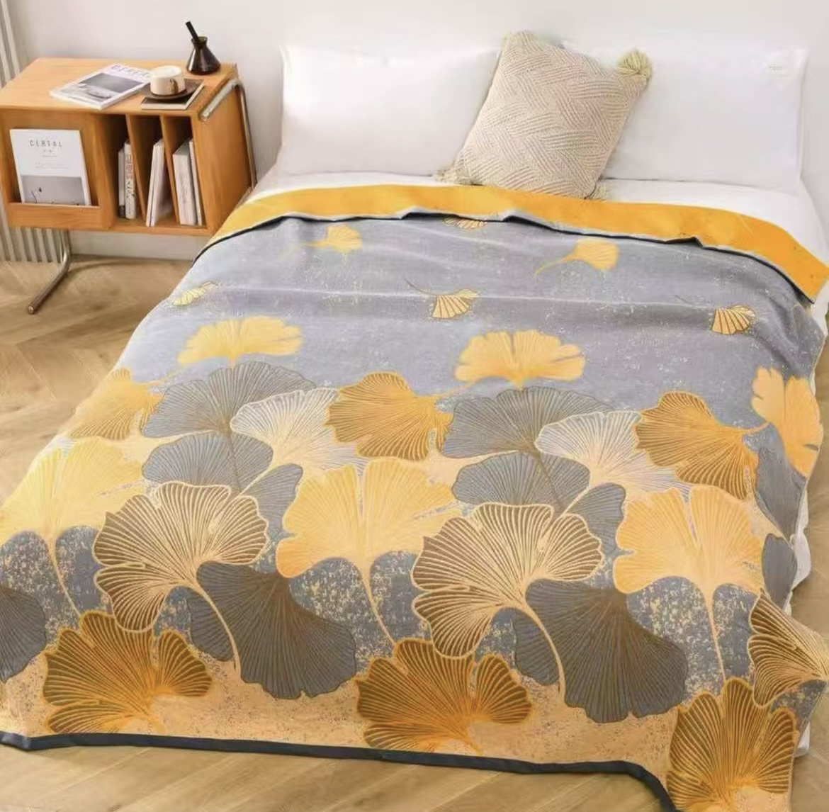 纱布四季床盖200*230双面可用提花工艺