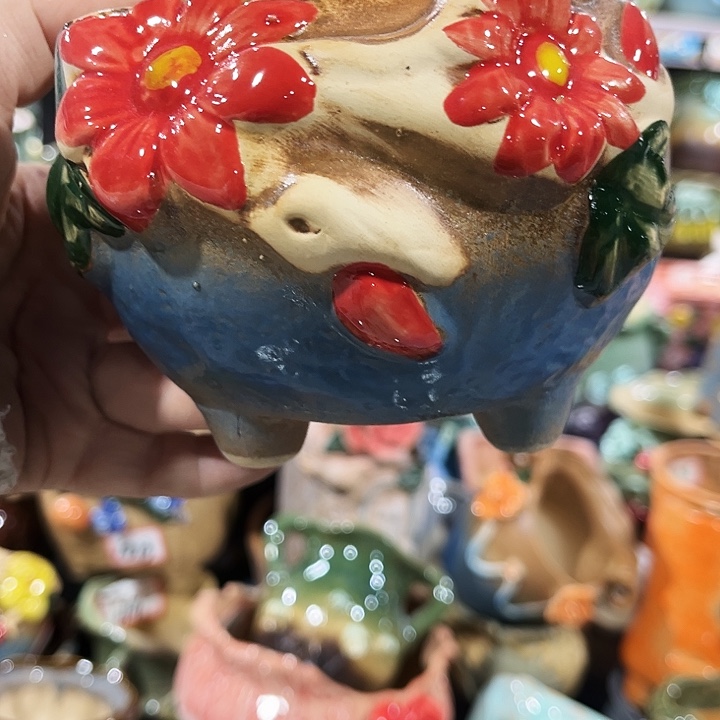 瓷片花盆多肉植物艺术品