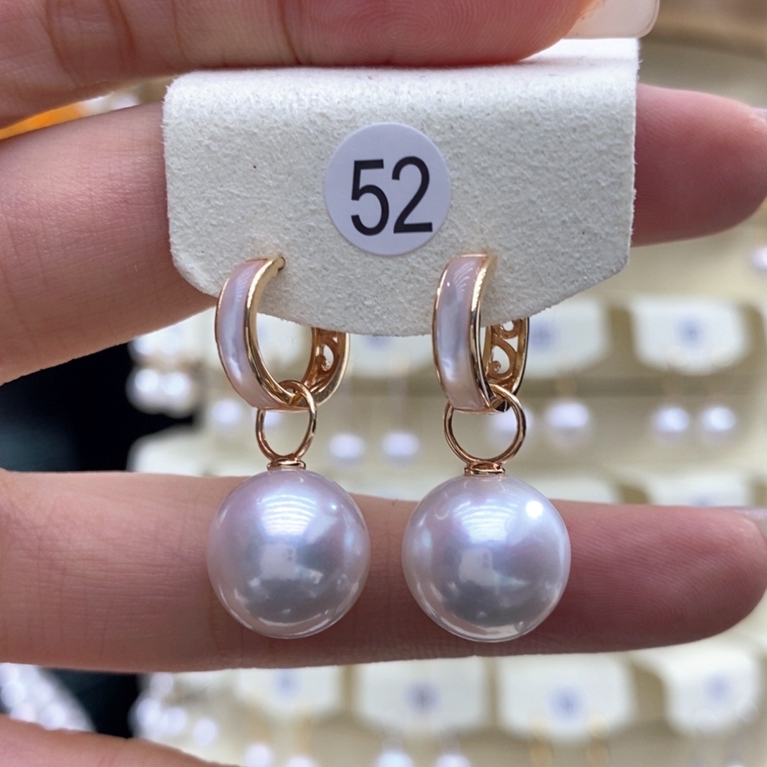 淡水珍珠耳饰银S925镶嵌