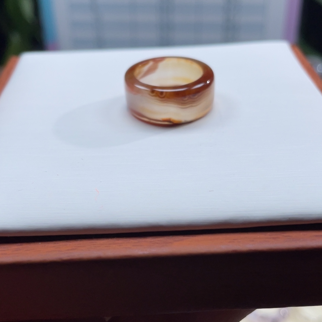 冰***糖玛瑙/玉髓未镶嵌戒指Z16.2港12