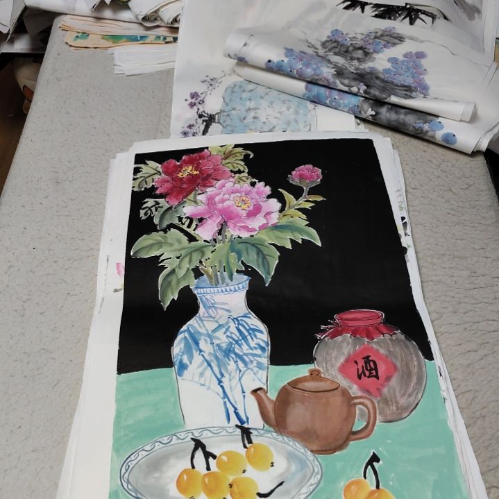 智***茶国画国画花鸟花鸟花鸟
