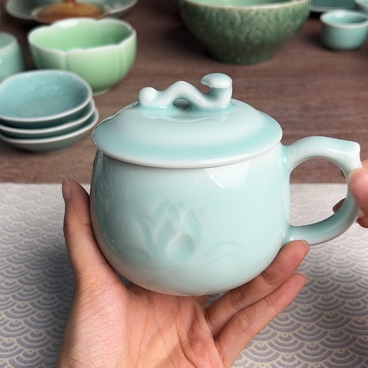 龙泉云间青瓷小米茶器