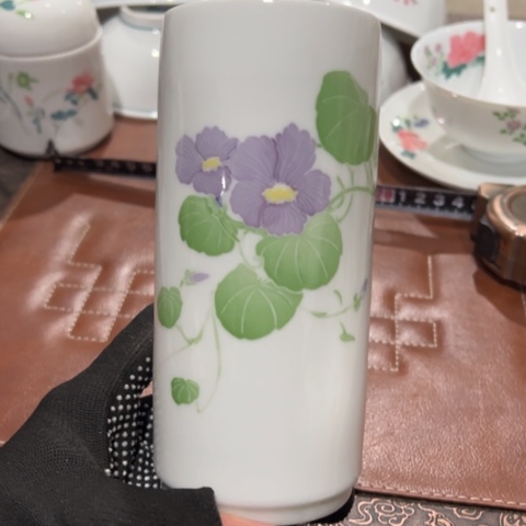 醴陵高温瓷器釉下手绘15厘米微瑕