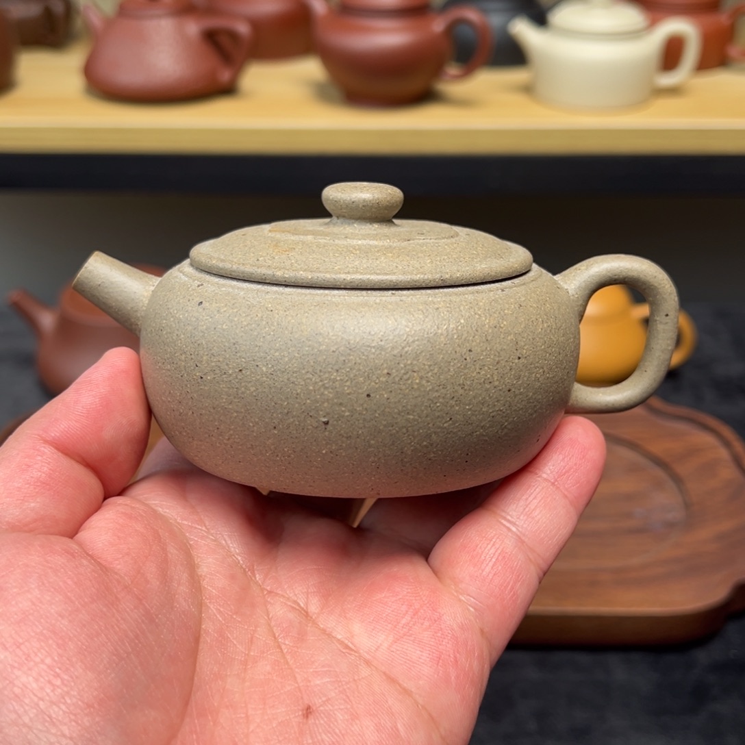 紫砂茶壶瑕疵180cc青降坡菱花