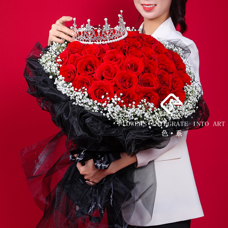 【爆款推荐】全国同城配送红玫瑰花束鲜花送爱人女友生日礼物附近店