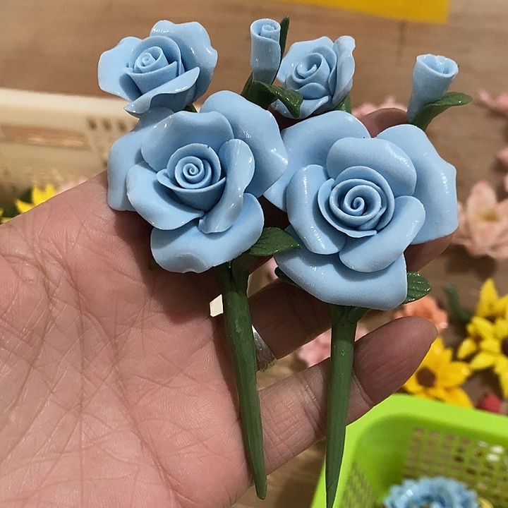 瓷片纯手工陶瓷花摆件2瑕