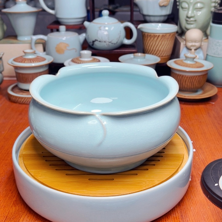 【闪购商品】平**福汝州单壶单杯，天青