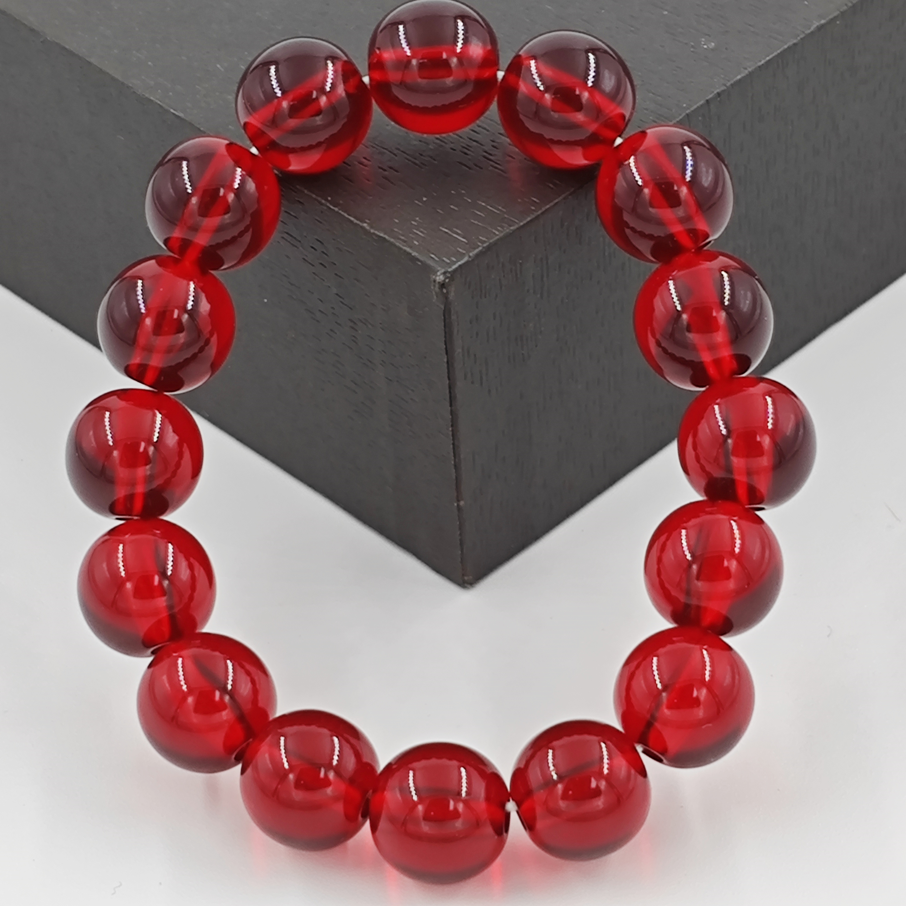 非金属树脂手链  G288精美经典百搭时尚红色透明短链手链