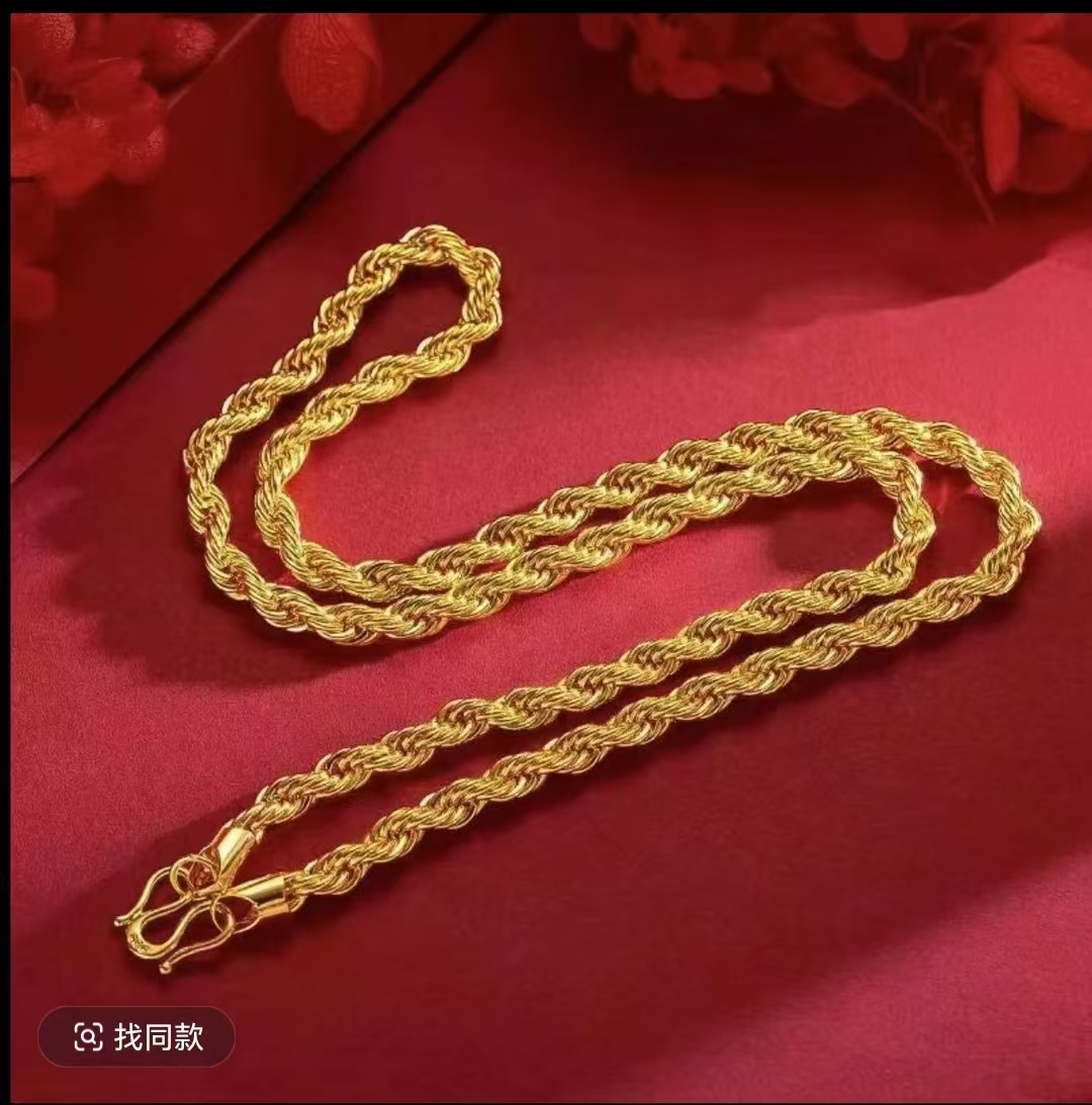 合金项链 合金项链2025（麻花项链）新款男士时尚气质百搭潮流大气