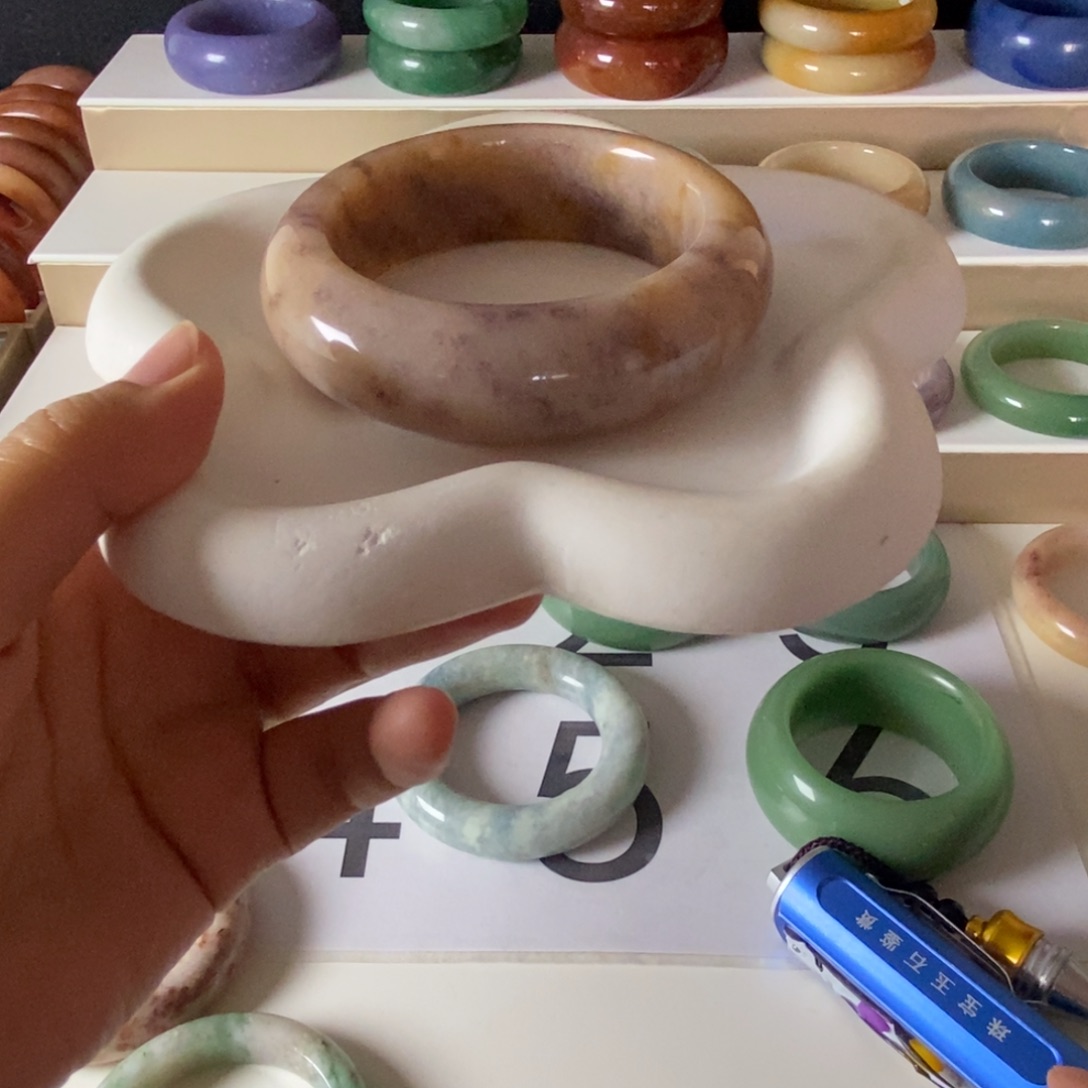 夢***影石英岩玉合金手镯