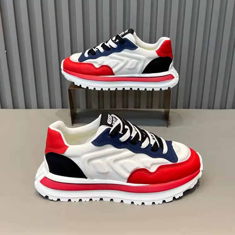 2025单鞋圆头春秋夏季男士增高时尚休闲鞋胶粘厚底潮流时尚透气