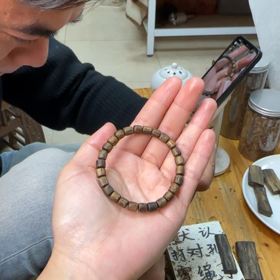 沉香手串白奇树心油老料