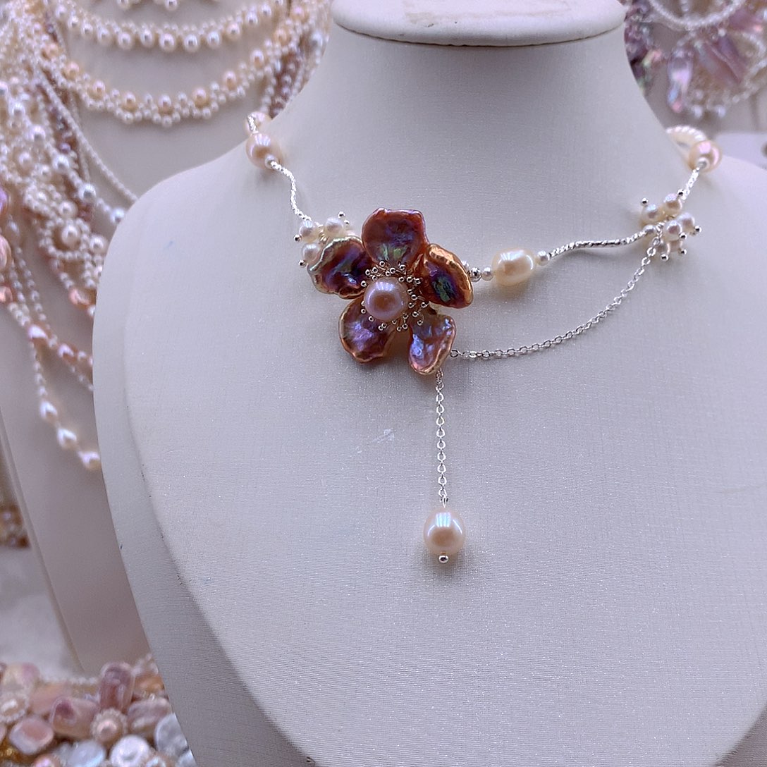 淡水珍珠未镶嵌耳饰项链