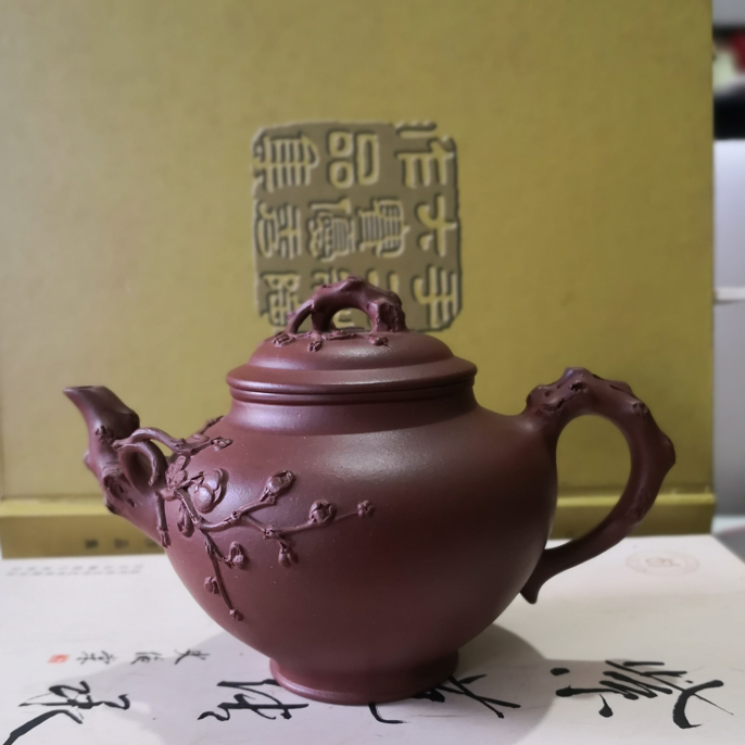 原矿底槽红泥清报春壶紫砂壶半手工容量500毫升左右泡茶壶茶具