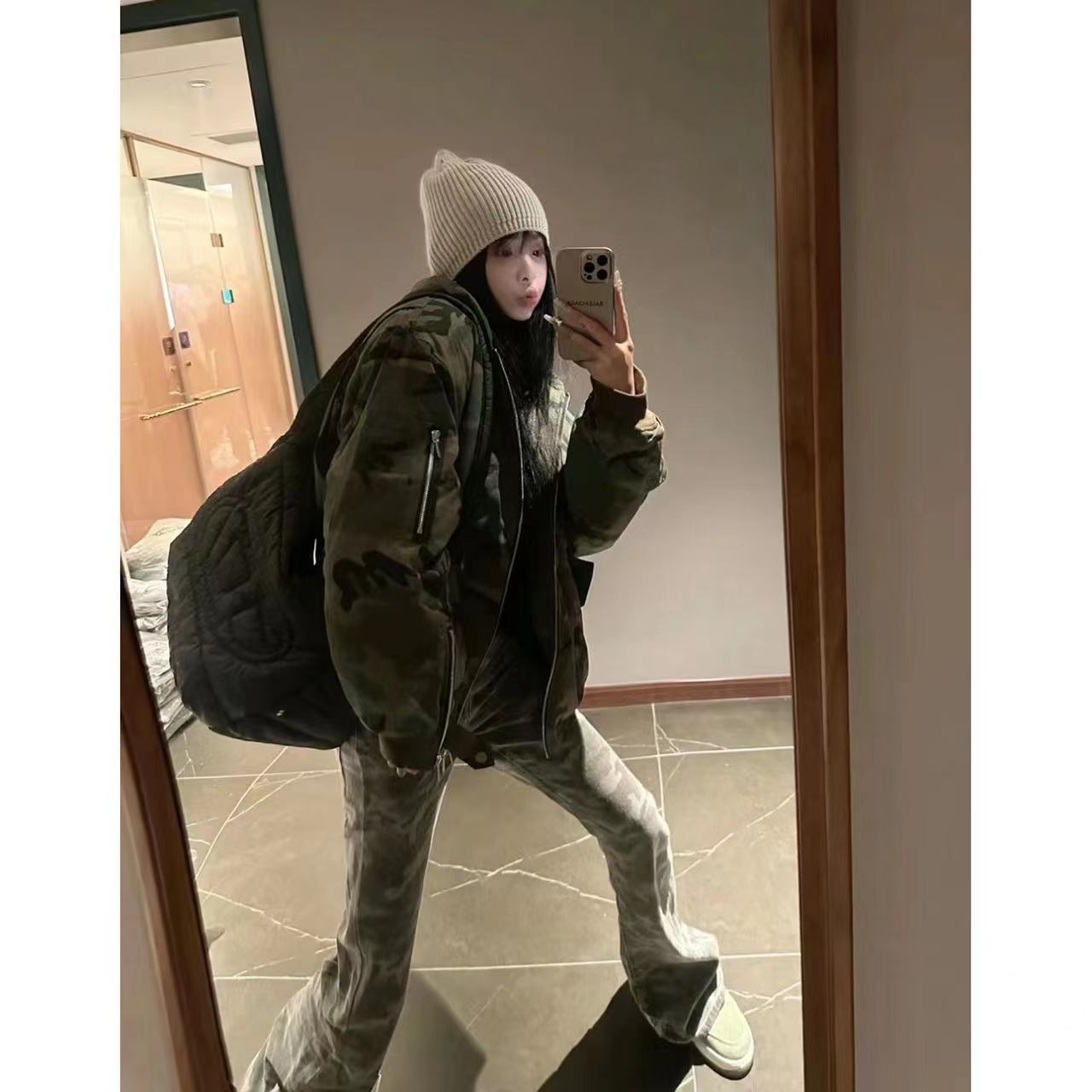 徐秋阳 迷彩系列 百搭时尚运动春秋美式迷彩显瘦显腿长牛仔裤