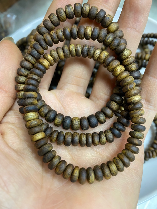 99沉算盘珠8mm5.5克17手围保真保天然纯手工打造国香绿棋楠