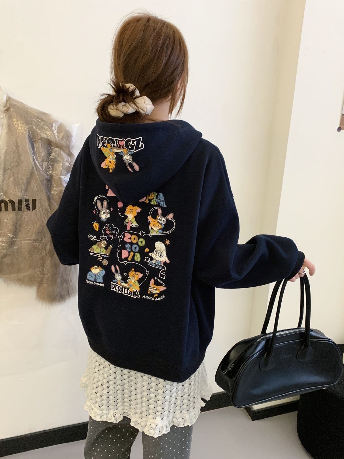 (加绒）朱迪尼克开衫 秋冬宽松加厚重工刺绣针织长袖连帽卫衣3732