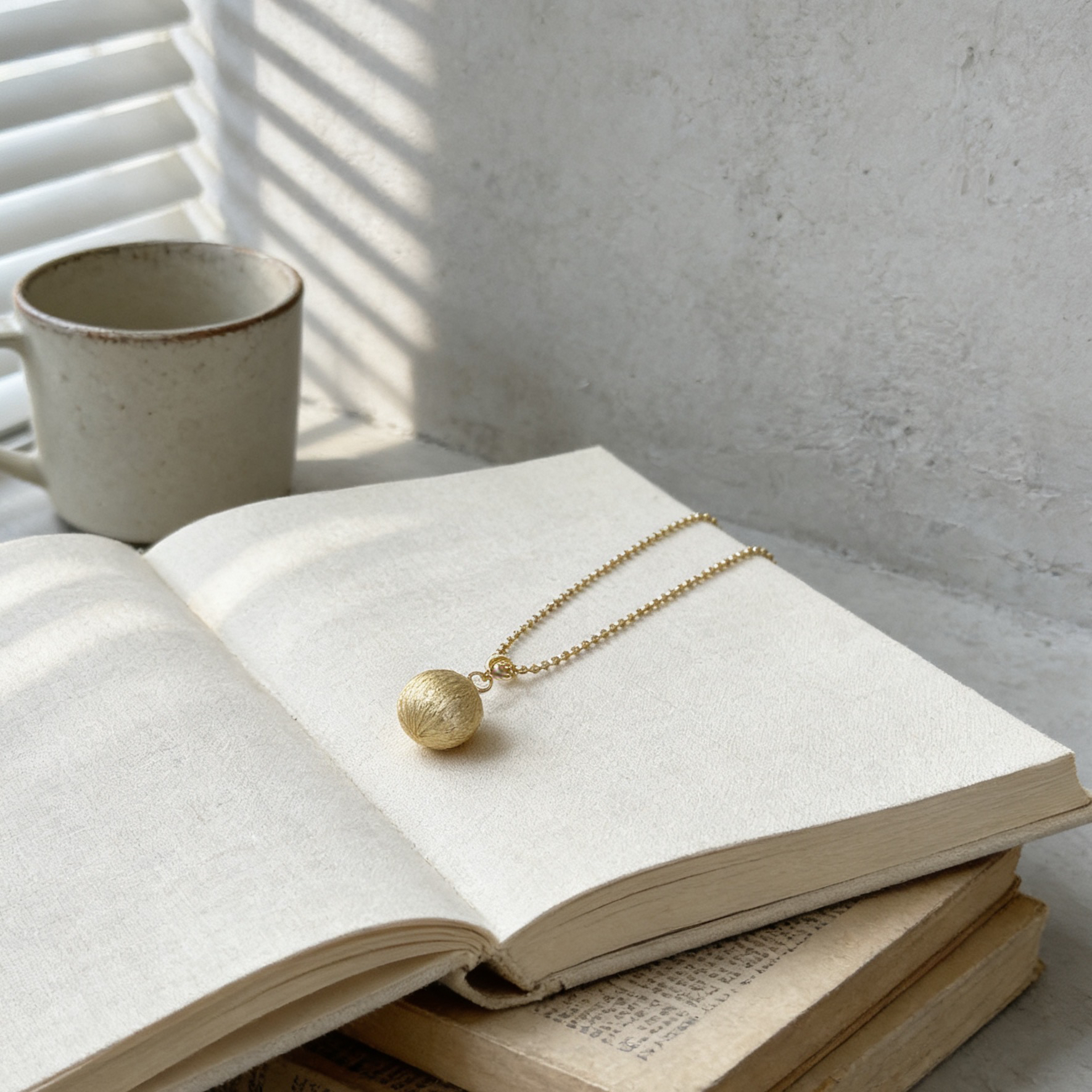 【越美丽】--V金意大利拉丝圆形金球百搭扣头吊坠15mm～wys4010