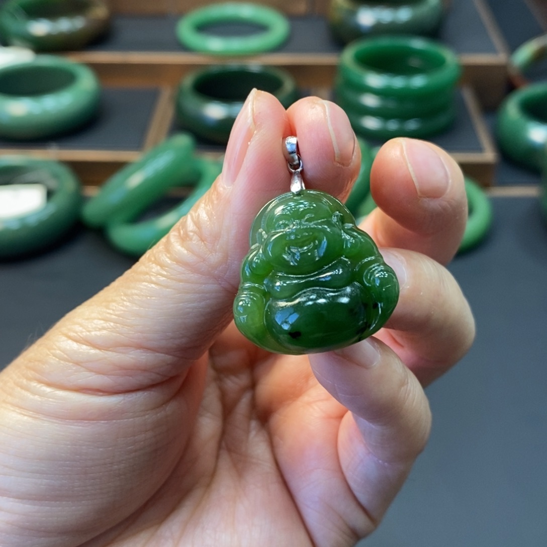 阳***使和田玉银S925镶嵌颈饰