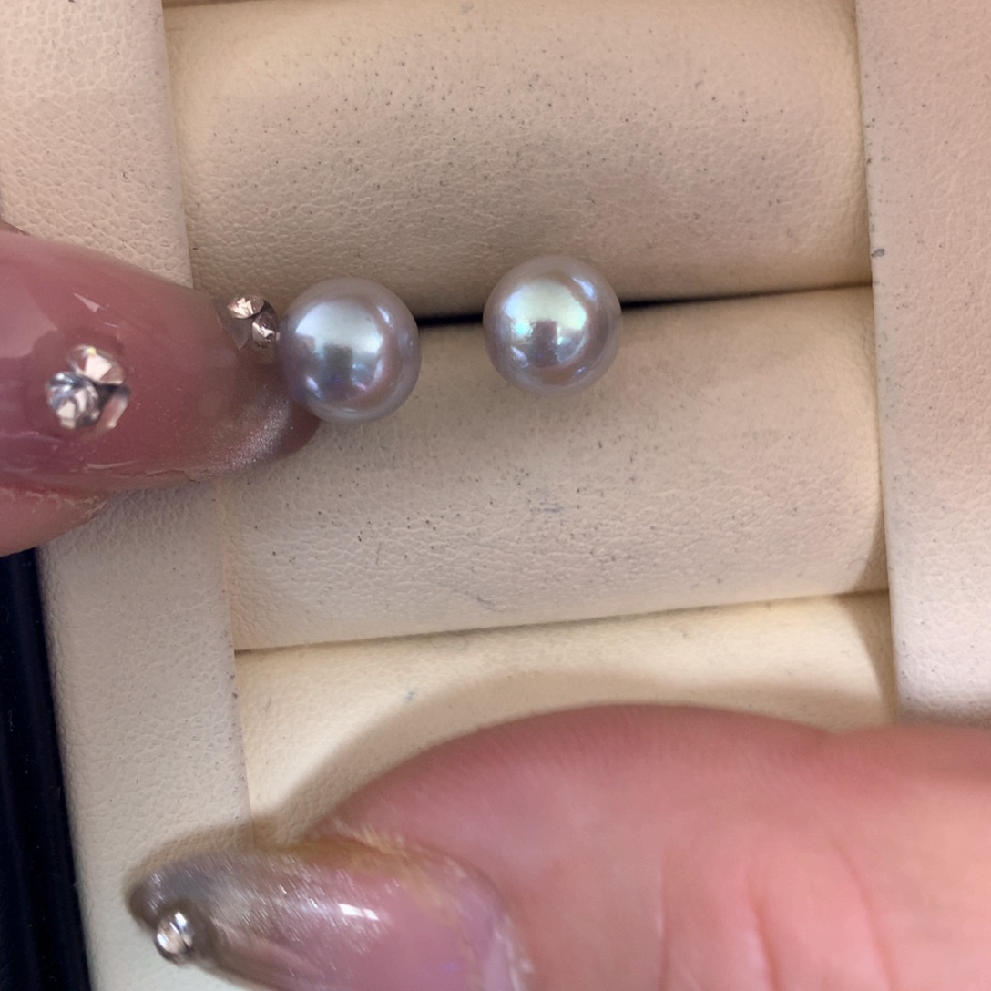 海水珍珠耳饰银S925镶嵌