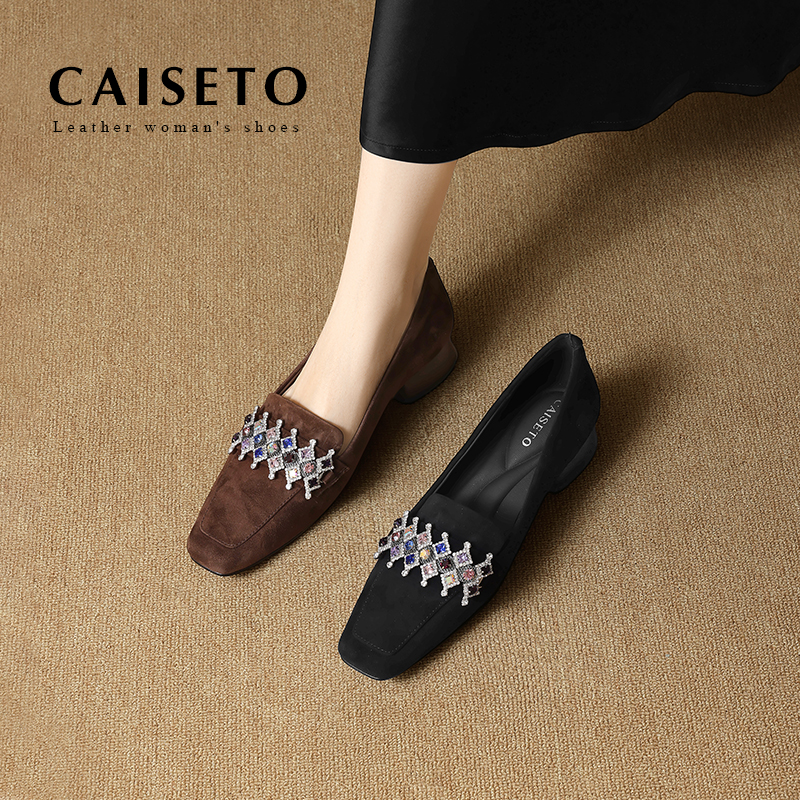 【棕色】羊皮/ 3.5CM 春夏新款休闲时尚百搭手工气质女鞋25D474