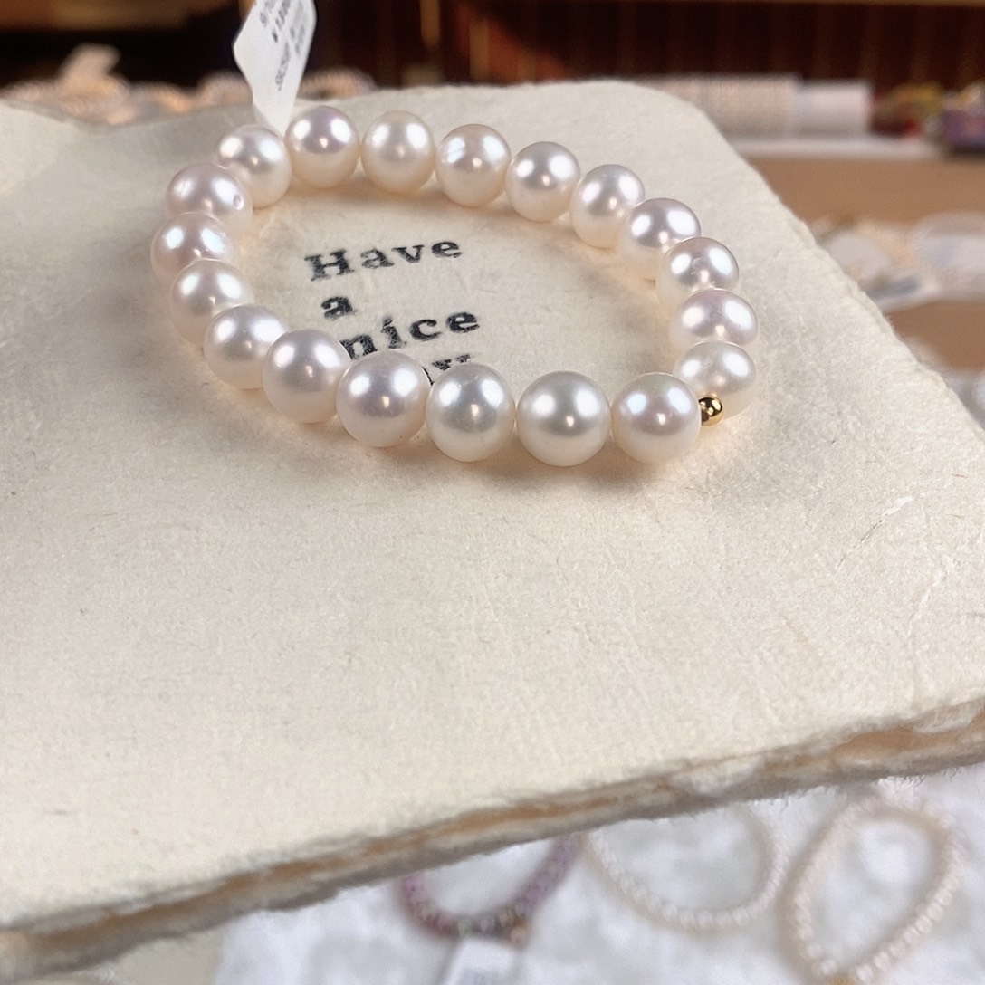 淡水珍珠银S925镶嵌手绳
